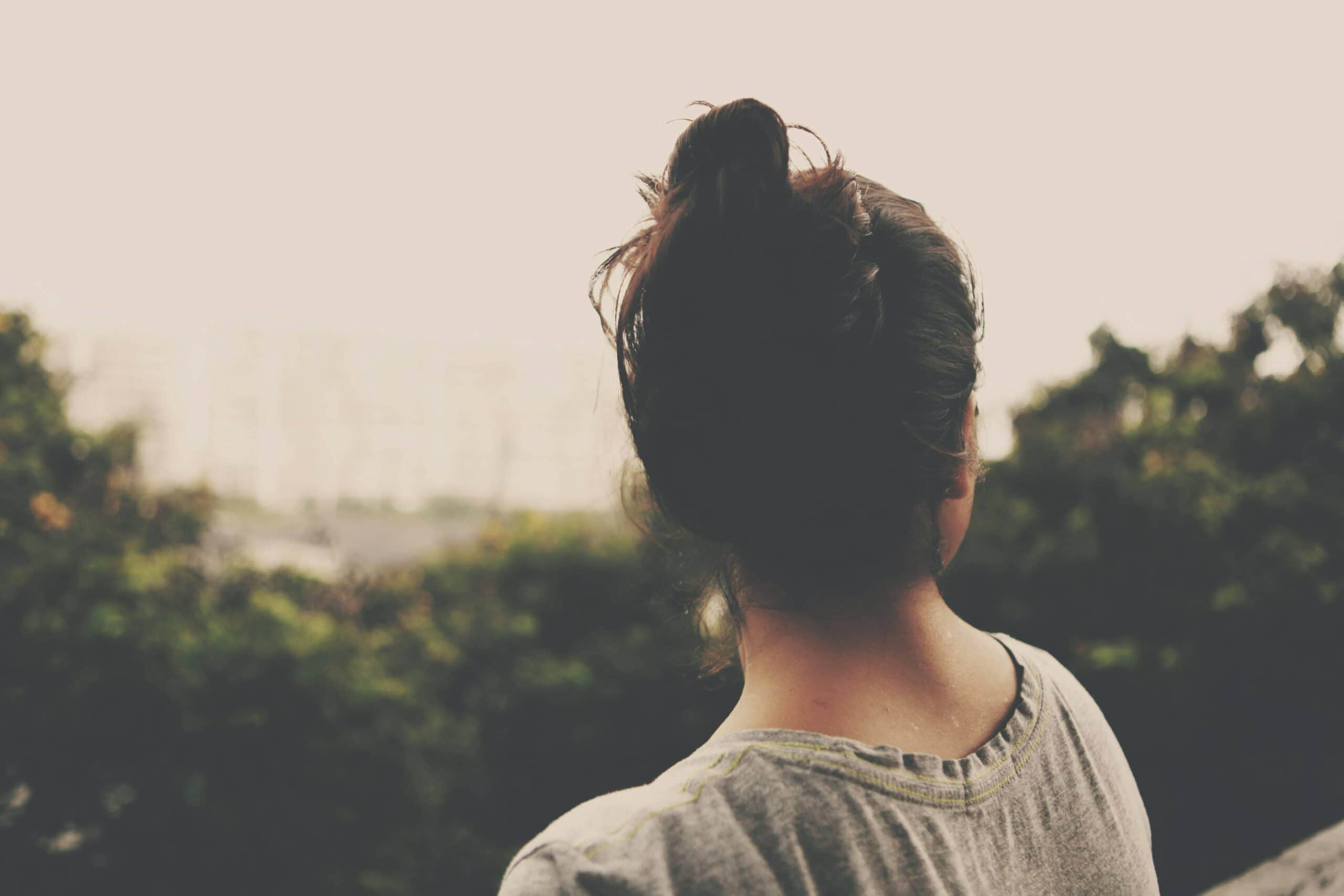 South Asian woman looking outward